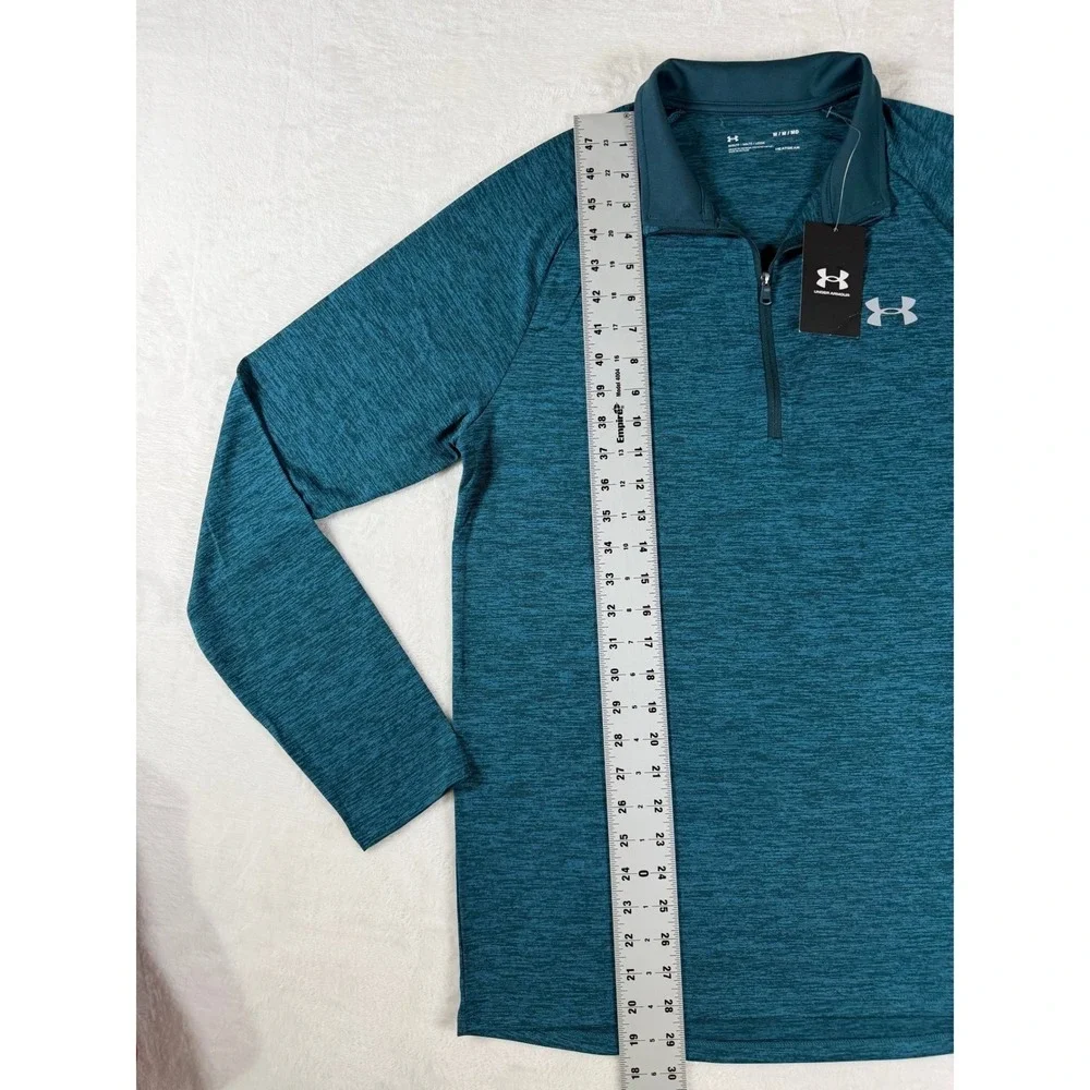 Under Armour HeatGear Tech 1/4 Zip Pullover Polyester Teal Mens M